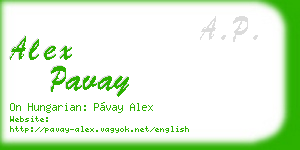 alex pavay business card