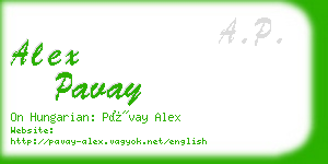 alex pavay business card